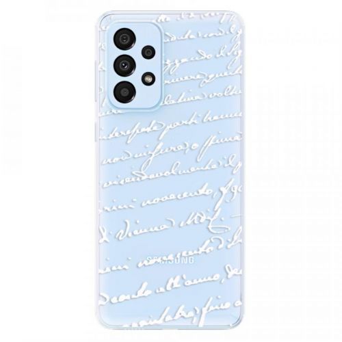 Odolné silikónové puzdro iSaprio - Handwriting 01 - white - Samsung Galaxy A33 5G