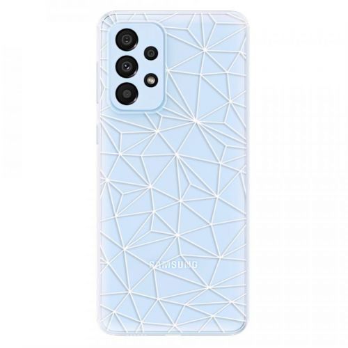 Odolné silikónové puzdro iSaprio - Abstract Triangles 03 - white - Samsung Galaxy A33 5G