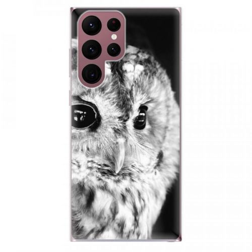 Odolné silikónové puzdro iSaprio - BW Owl - Samsung Galaxy S22 Ultra 5G