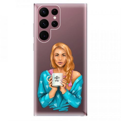 Odolné silikónové puzdro iSaprio - Coffe Now - Redhead - Samsung Galaxy S22 Ultra 5G