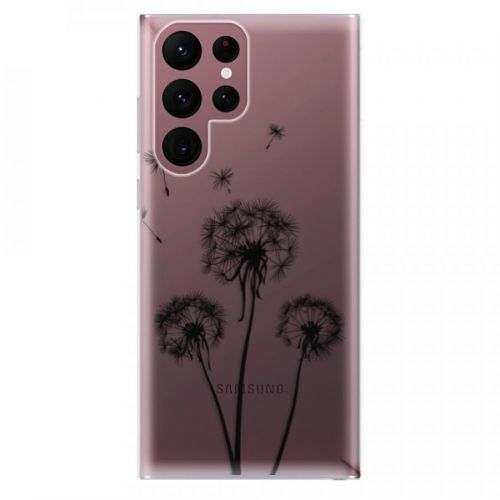 Odolné silikónové puzdro iSaprio - Three Dandelions - black - Samsung Galaxy S22 Ultra 5G