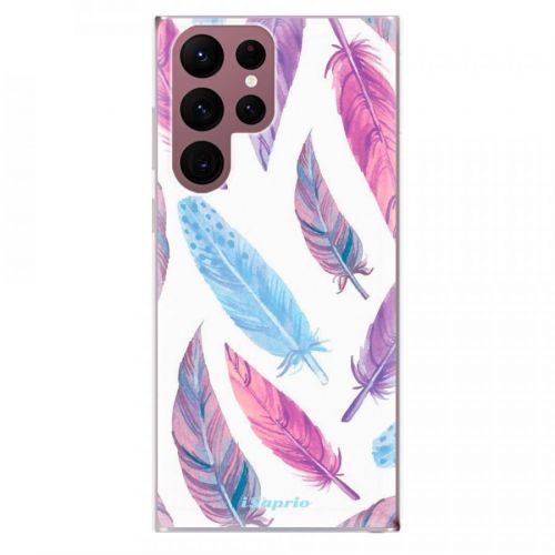 Odolné silikónové puzdro iSaprio - Feather Pattern 10 - Samsung Galaxy S22 Ultra 5G