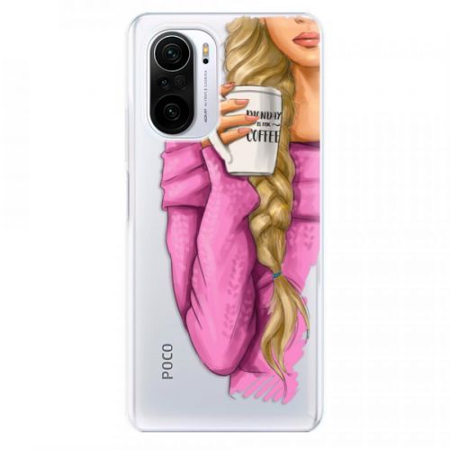 Odolné silikónové puzdro iSaprio - My Coffe and Blond Girl - Xiaomi Poco F3