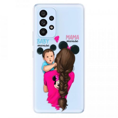 Odolné silikónové puzdro iSaprio - Mama Mouse Brunette and Boy - Samsung Galaxy A53 5G