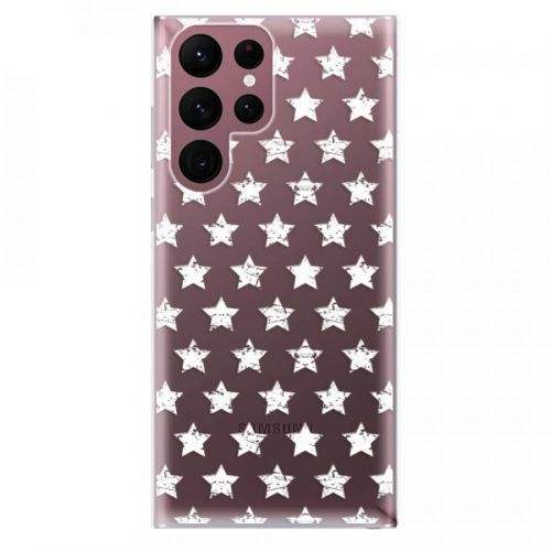 Odolné silikónové puzdro iSaprio - Stars Pattern - white - Samsung Galaxy S22 Ultra 5G