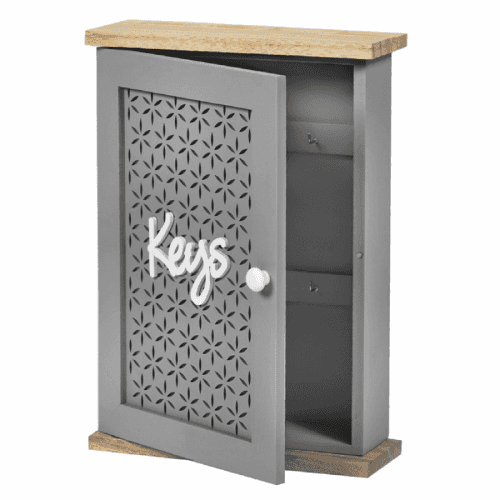 Vintage skříňka na klíče, šedá / přírodní, DODOMA
