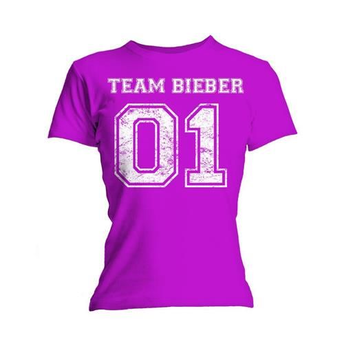 Justin Bieber - Tričko Team Bieber - Žena, Ružová, XL