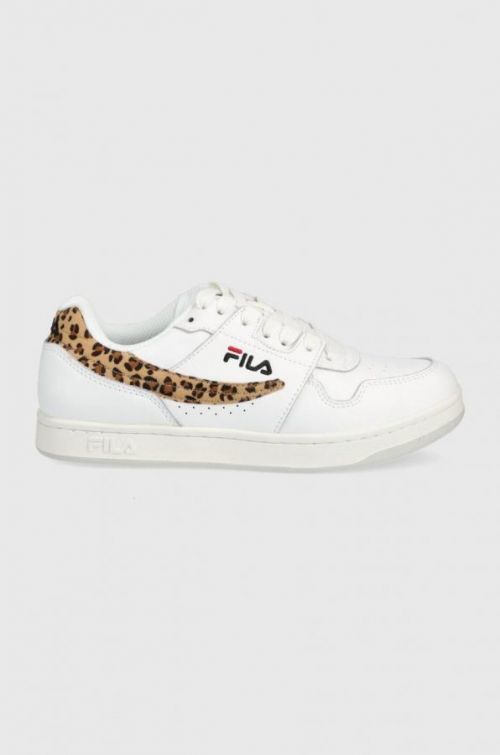 Kožené tenisky Fila Arcade biela farba,