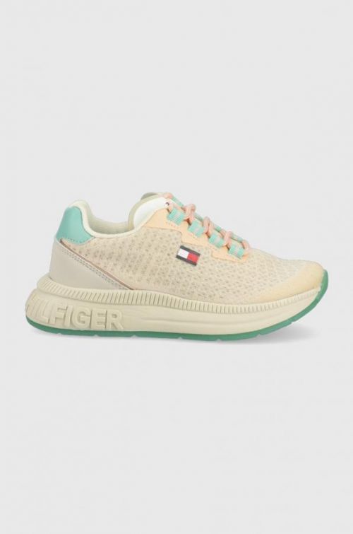 Detské tenisky Tommy Hilfiger béžová farba