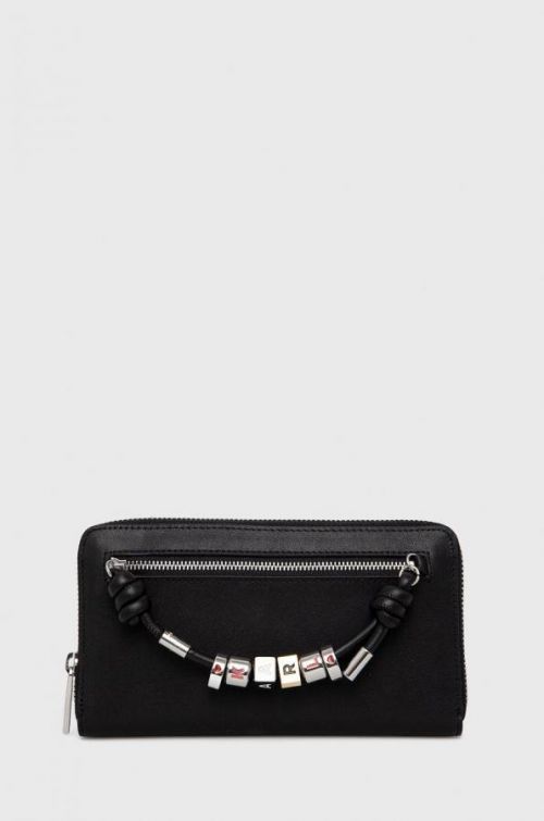 Kožená peňaženka Karl Lagerfeld dámsky, čierna farba