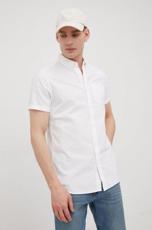 Bavlnená košeľa Superdry pánska, biela farba, regular, s golierom button-down