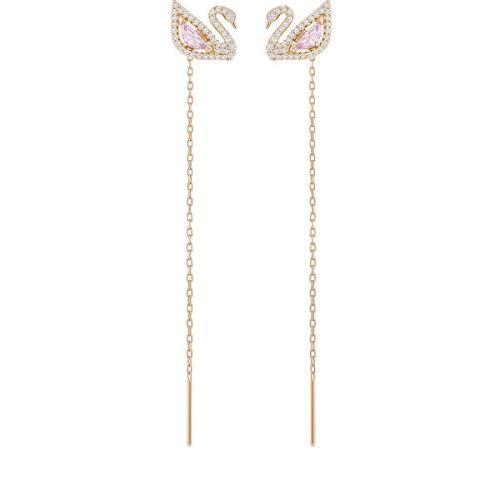 Swarovski Bronzové labutie náušnice 2v1 Dazzling Swan 5469990