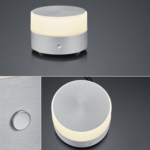 BANKAMP Button stolná LED lampa výška 11 cm hliník