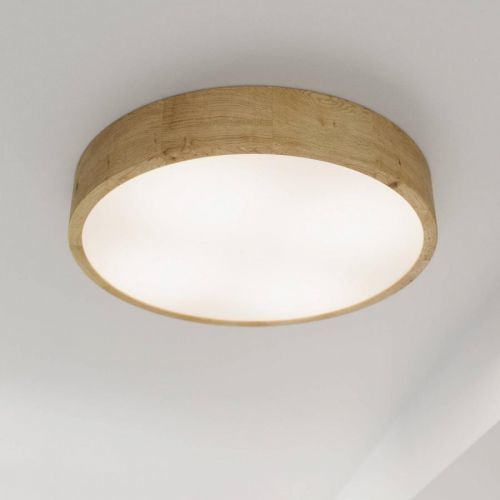 Stropné svietidlo Cleo, Ø 48 cm, dub
