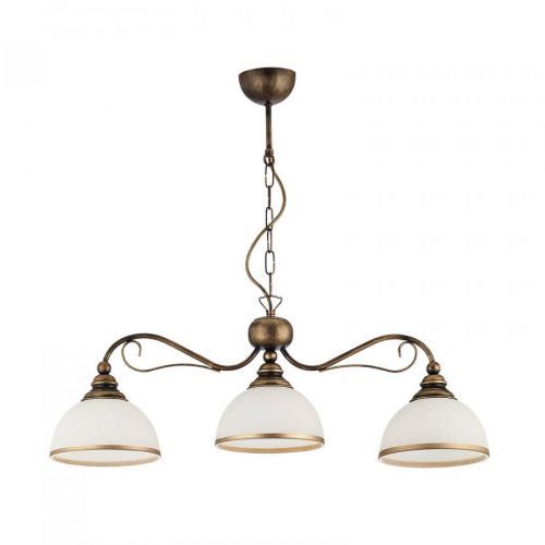 Závesná lampa s trámom Casale, 3-pl. dĺžka 74 cm