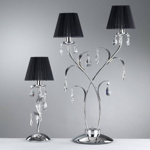 Stolná lampa Jacqueline, jedno-plameňová, čierna