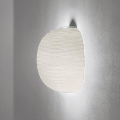 Foscarini Gem semi nástenné svietidlo, sklo, biela