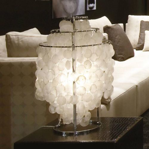 VERPAN Fun 2TM – perleťová stolná lampa, chróm
