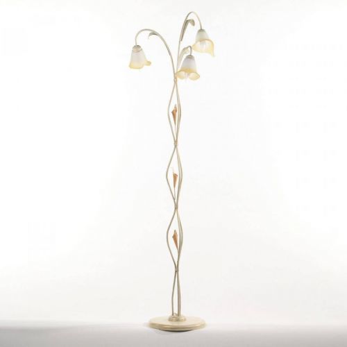 Stojaca lampa Lucrezia slonovina, tienidlo kvetiny