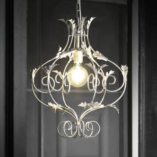 Závesná lampa Contessa, biela