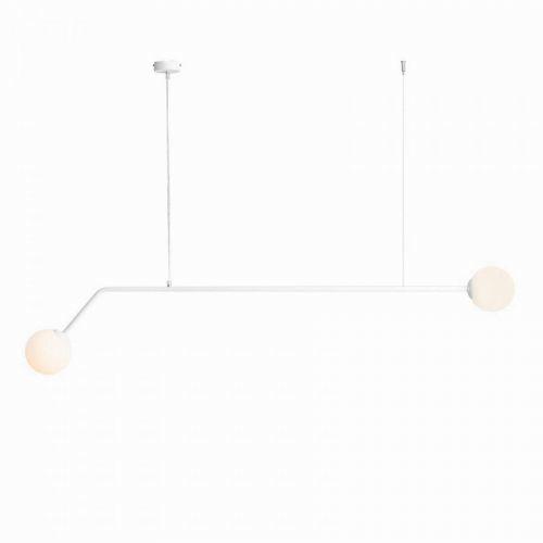 Závesná lampa Pure, 2-plameňová, biela