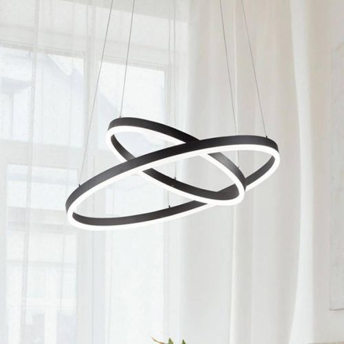 Závesné LED svietidlo Giotto, 2-plameňové, čierne