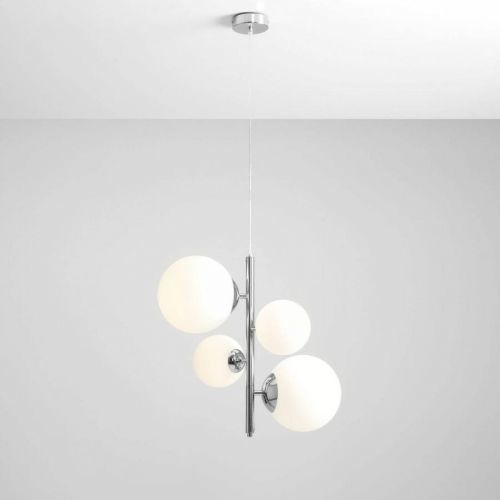 Závesná lampa Bloom, 4-plameňová, chróm