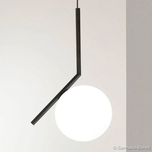 FLOS IC S1 Designer závesná lampa, čierna Ø 20 cm