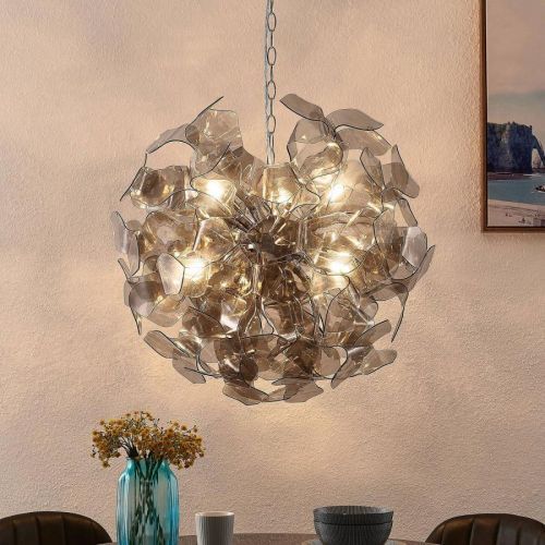 Lindby Moscalina závesná lampa, dymová sivá