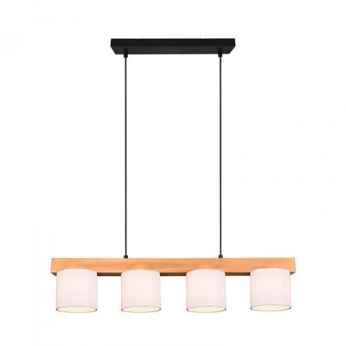 Závesná lampa Cameron, 4-plameňová, biela