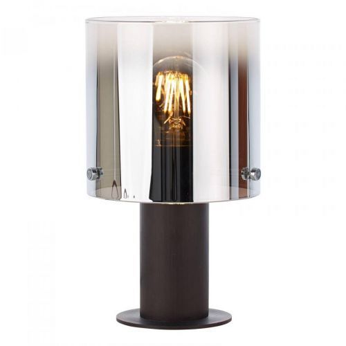 Stolná lampa Beth s tienidlom z dymového skla