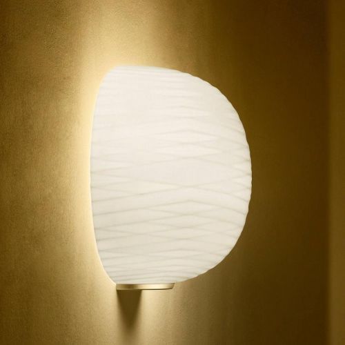 Foscarini Gem semi nástenné svietidlo, sklo, zlatá