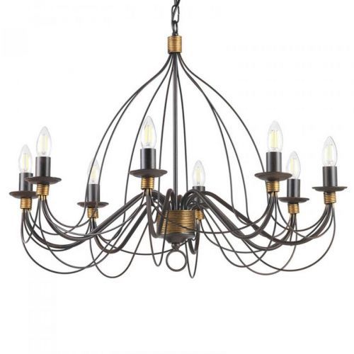 Visiaci luster Fiamma Marrone 8-pl. bez tienidiel