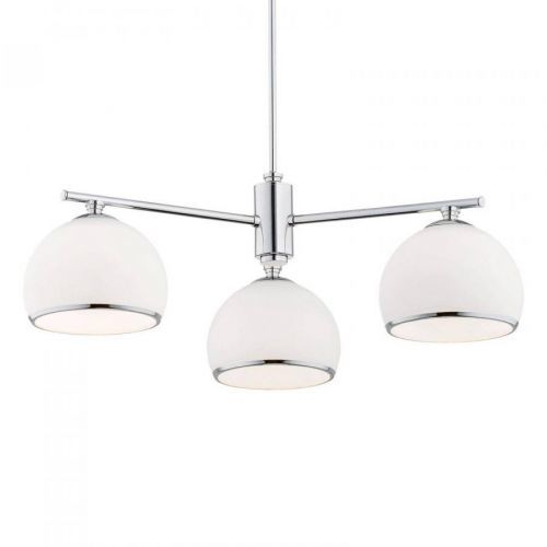 Závesná lampa Mina, 3-plameňová, chróm matný