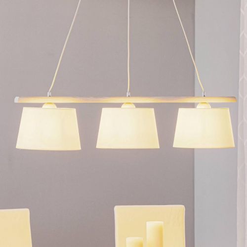 Závesná lampa Sweden, 3-plameňová starožitná biela