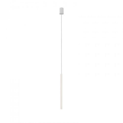 Závesná lampa Laser, 1-pl., biela, tienidlo 49 cm