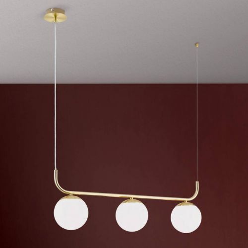Závesná lampa Madis s tromi guľovými tienidlami