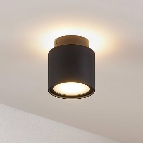 Arcchio Walisa stropné LED, mliečne sklo, čierne