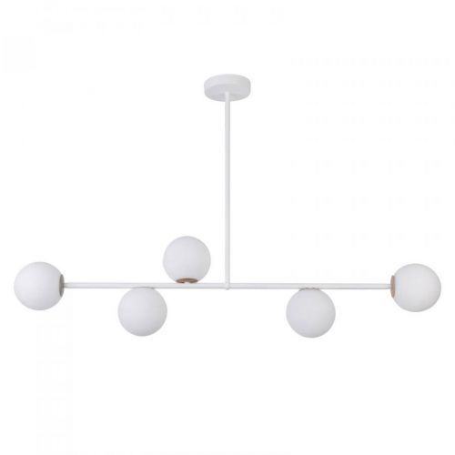 Závesná lampa Gama 5, 5-plameňová, biela
