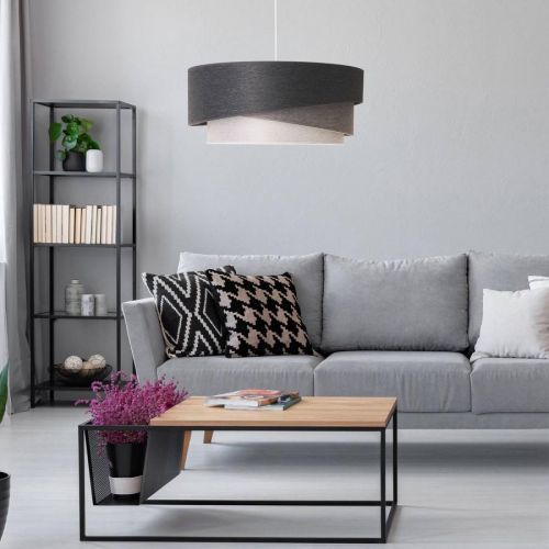 Závesná lampa Kobo, grafit/sivá/biela