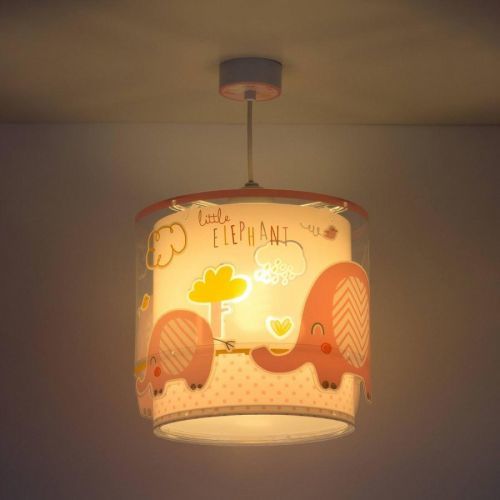 Detská závesná lampa Little Elephant, 1-pl. ružová