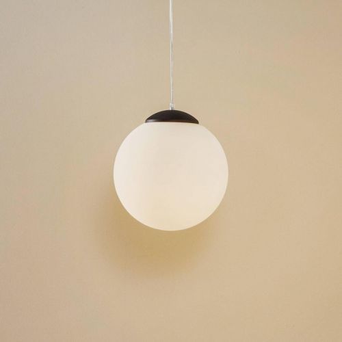 Závesná lampa Lopta, opálové sklo/chróm, Ø 30 cm