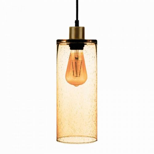 Závesná lampa Sóda sklenený valec žltá Ø 12 cm