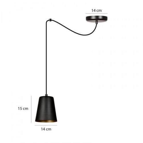 Závesná lampa Link, jedno-plameňová, čierna