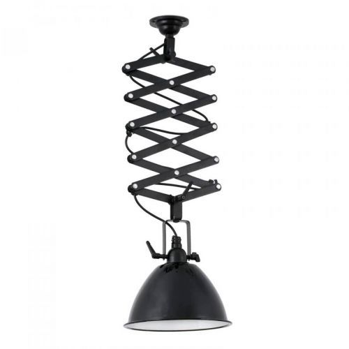 Závesná lampa Mou, výškovo nastaviteľná v čiernej