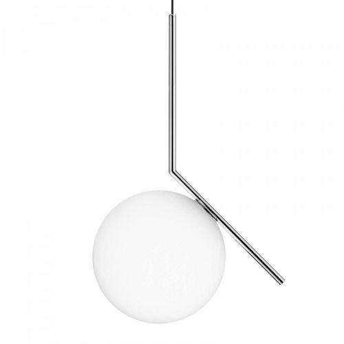 FLOS IC S2 Designer závesná lampa, chróm Ø 30 cm