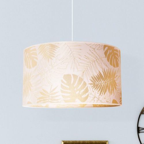 Závesná lampa Areca so vzorom listu, zlatá