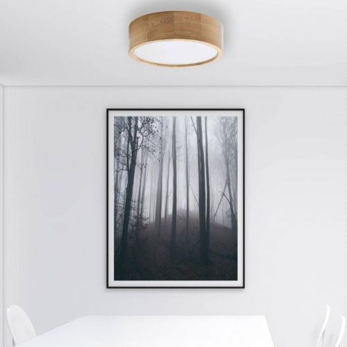 Stropné svietidlo Cleo DR275 snímač, dub Ø 28 cm