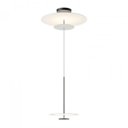 Vibia Flat závesné LED 3-pl. Ø 90 cm sivé L1