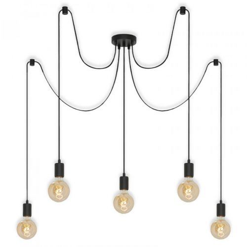 Závesná lampa 4104-055 Black Steel, 5-plameňová